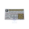 Original VW Data Plate For Tyre Pressure - 3B0010361H