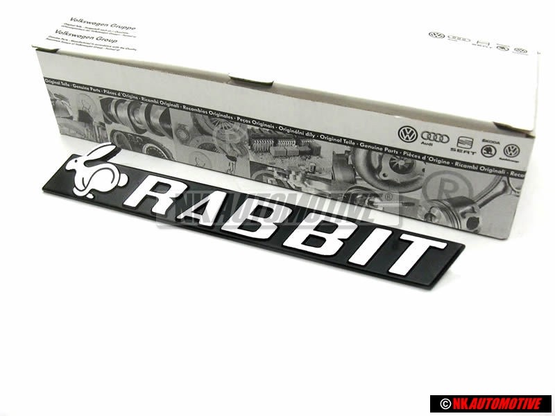 Original VW Early RABBIT Metal Rear Trunk Boot Badge Emblem - 171853687E