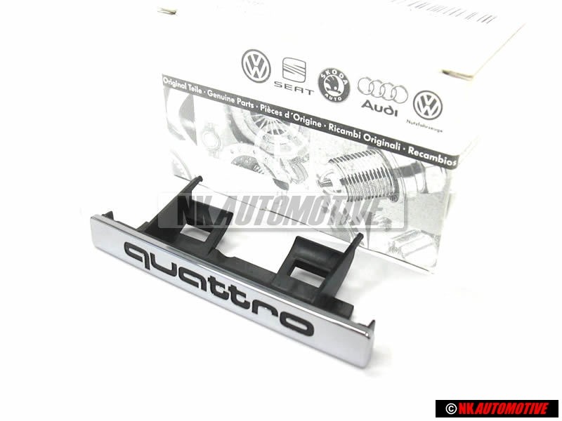 Original Audi QUATTRO Front Grill Badge Emblem Chrome - 8L0853736 2ZZ