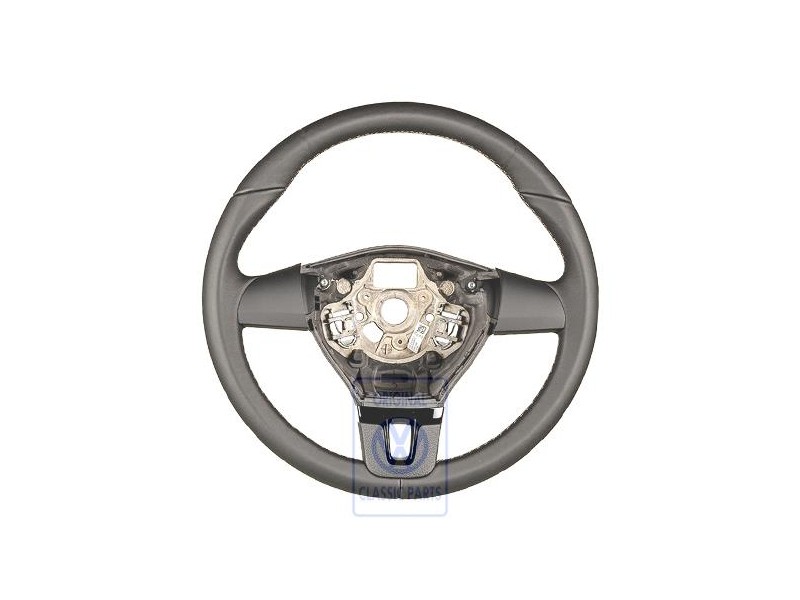 Original VW Steering Wheel (Leather) Black/Nougat - 3C8419091ACBFB