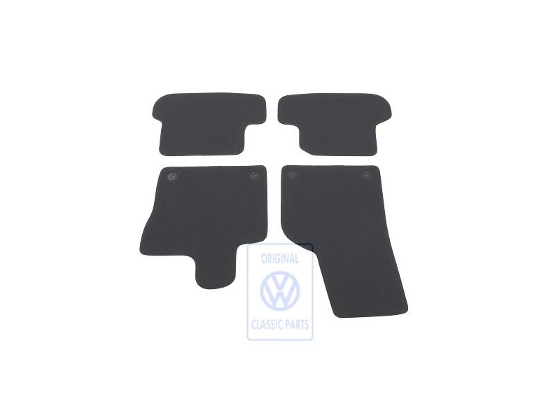 Original VW 1 Set Foot Mats Titanium Black/Black/Sioux - 5C1863011R AMQ