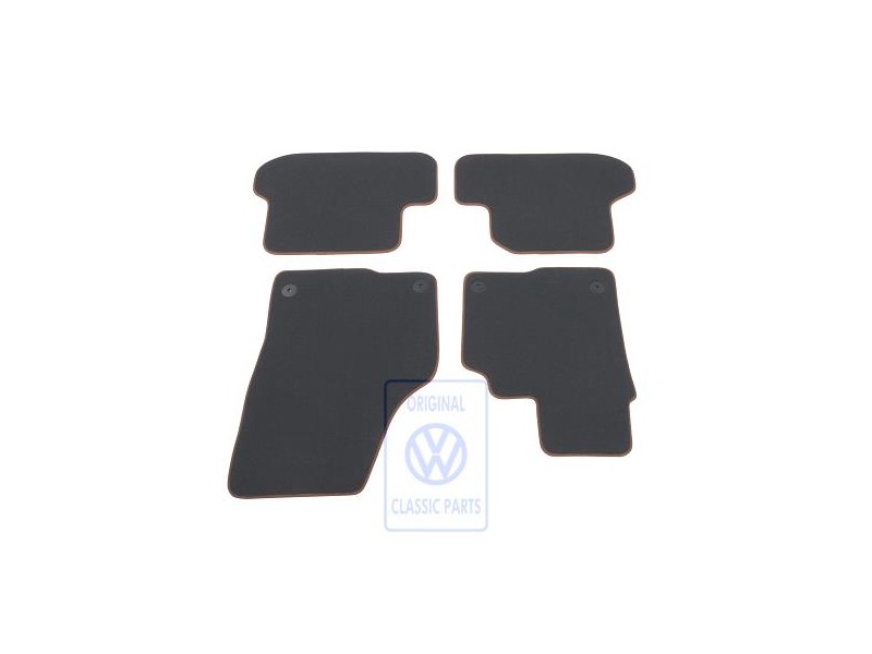 Original VW 1 Set Foot Mats Titan Black/Amber Brown - 5C2863011G ADF