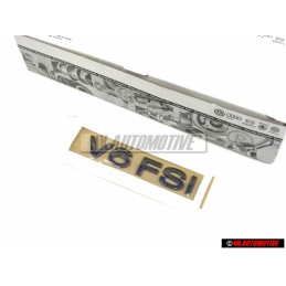 Original VW V6 FSI Rear Boot Trunk Badge Emblem Dark Chrome - 3C0853675AAL85
