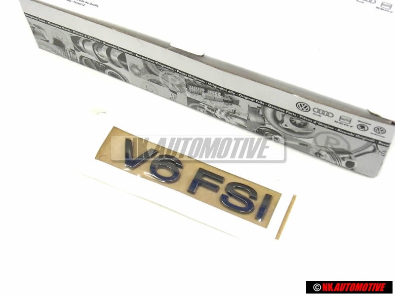Original VW V6 FSI Rear Boot Trunk Badge Emblem Dark Chrome - 3C0853675AAL85