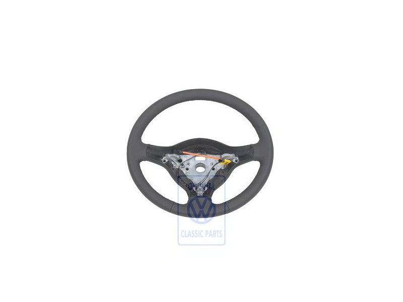 Original VW Steering Wheel (Leather) Black - 6N0419091L E74