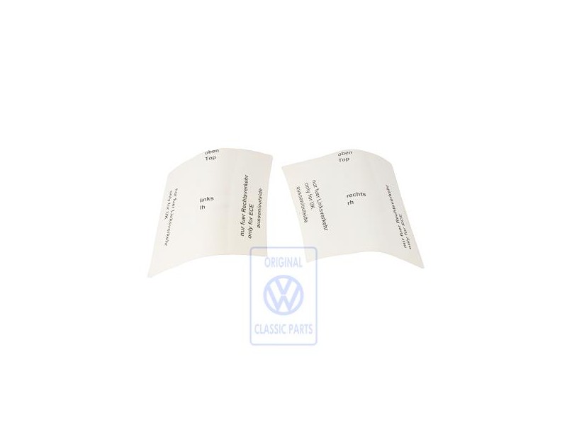 Original VW Mask Film For Headlight - 6N0998981