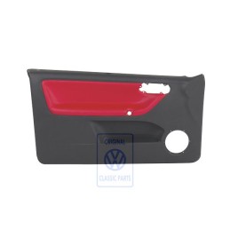 Original VW Door Panel Trim (Leather) Red/Black - 6N3867011DCEGF