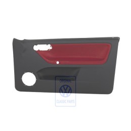 Original VW Door Panel Trim (Cloth) Flash Red/Off-Black - 6N3867012CNHLX