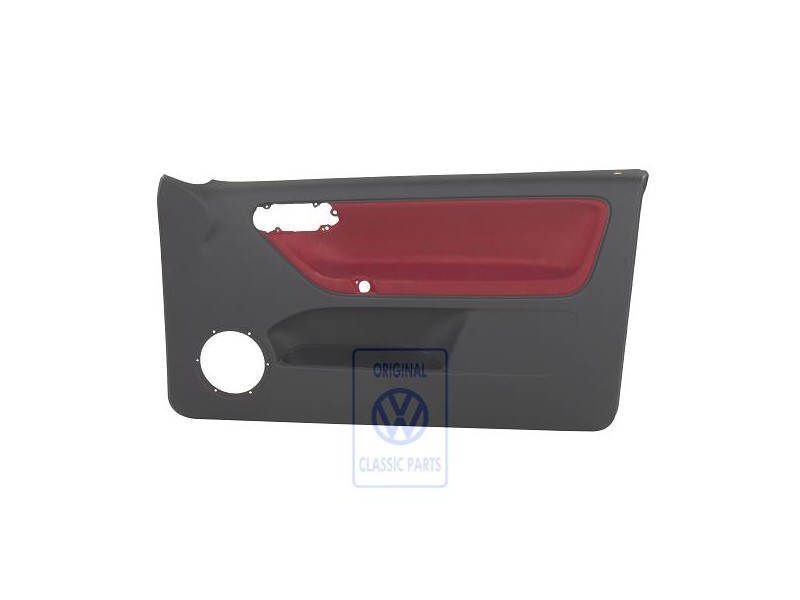 Original VW Door Panel Trim (Cloth) Flash Red/Off-Black - 6N3867012CNHLX