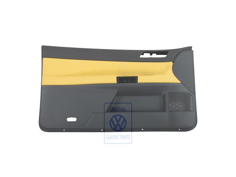 Original VW Door Panel Trim (Leather) Yellow/Anthracite - 6Q3867011FFQMV