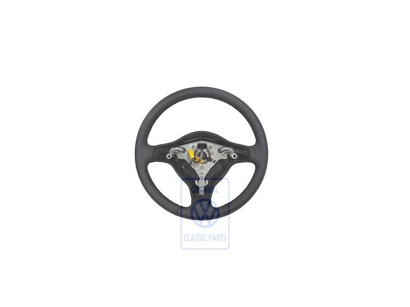 Original VW Steering Wheel (Leather) Black - 6X0419091G E74