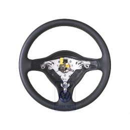 Original VW Steering Wheel (Leather) Black/Fantasia Green - 6X0419091G HYN