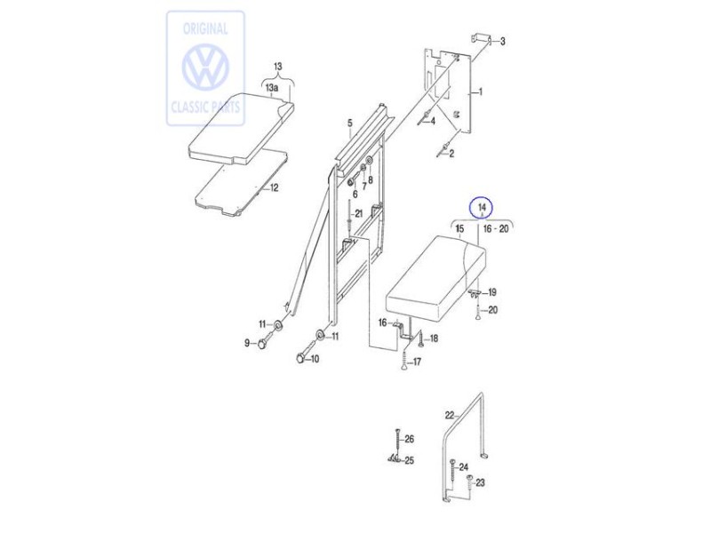 Original VW Bed Upholstery - 701070246C