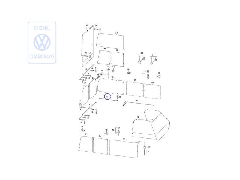 Original VW Slide Rail - 701070406F