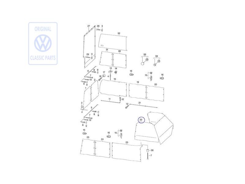 Original VW Curtain For Cab - 701070409A