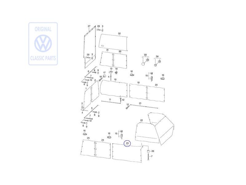 Original VW Curtain For Side Window - 701070411A