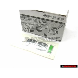 Original VW FSI Rear Boot Badge Silver Green - 6E0853675B KKH