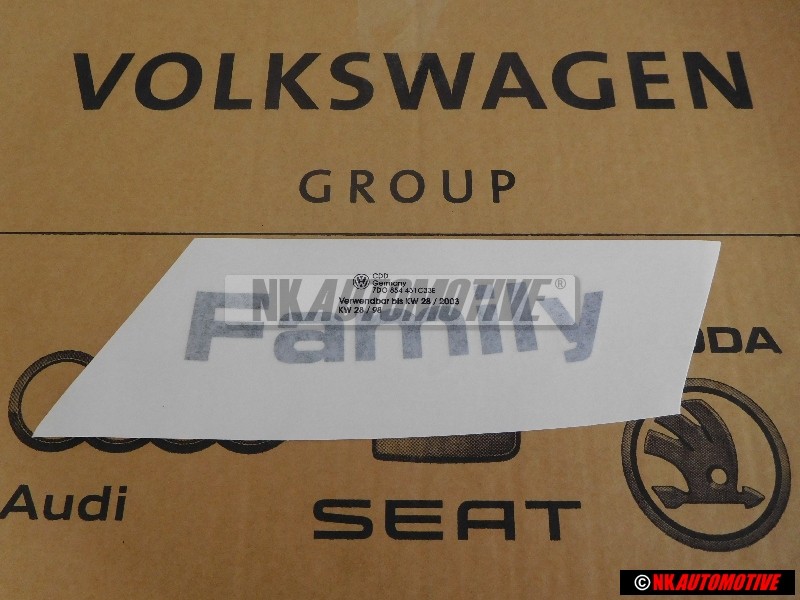 Original VW Film Lettering Anthracite/Silver - 7D0854431C 33E
