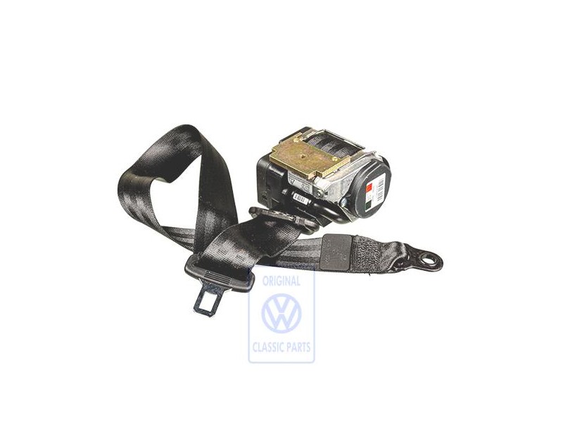 Original VW Three-Point Safety Belt Satin Black - 7D0857805B 01C