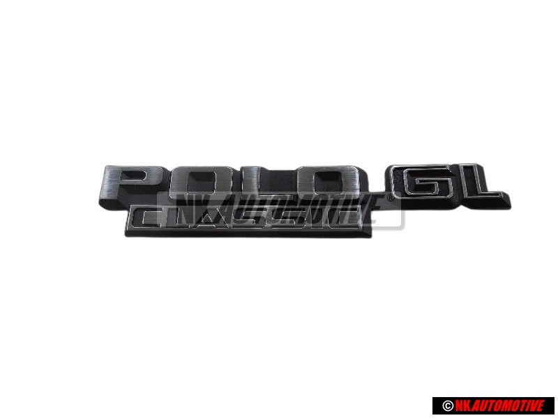 Original VW POLO GL CLASSIC Rear Boot Badge Emblem Brushed Silver - 874853687E