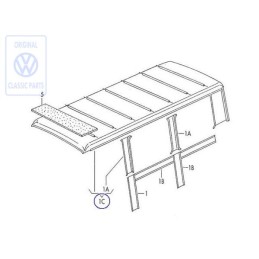 Original VW Roof Trim Grey/Beige - 255867499A 2AW