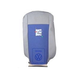 Original VW Backrest Cover Fabric Flannel Grey/Blue - 7D0883455BDHRD