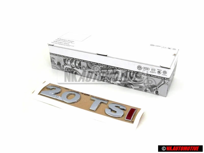 Original VW 2.0 TSI Rear Boot Badge Emblem Chrome Red - 5N0853675C GQF