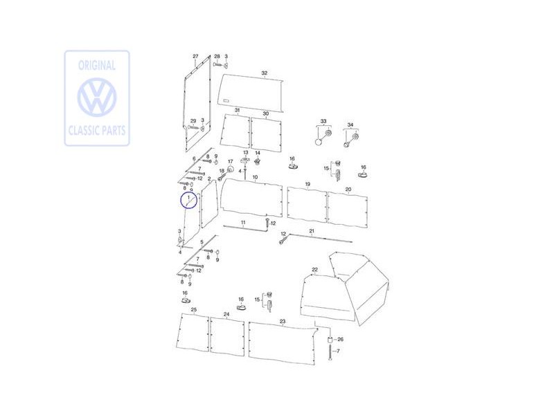 Original VW Curtain For Rear Window - 701070400F