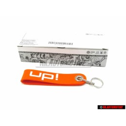 Original VW UP Orange Silver KeyTag Keychain Keyring Keyfob - 1S0087013 VCF