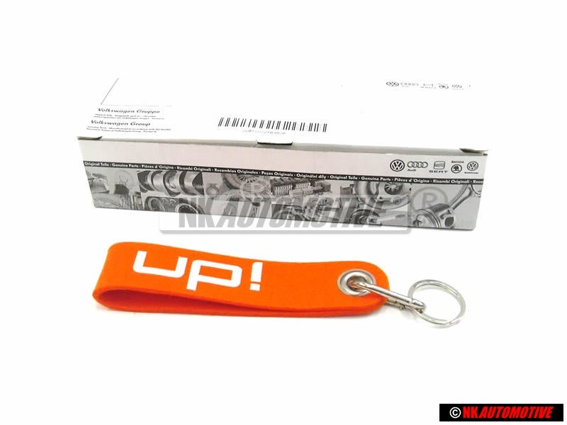 Original VW UP Orange Silver KeyTag Keychain Keyring Keyfob - 1S0087013 VCF