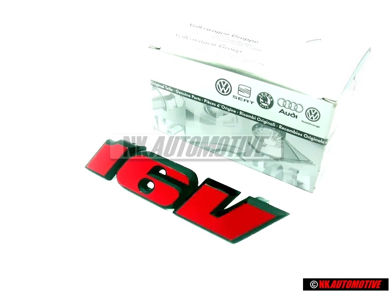 Original VW 16V Front Grille Badge Red - 535853679C QN5