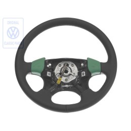 Original VW Steering Wheel Leather Satin Black/Salsa Green - 1H0419091ADEBR