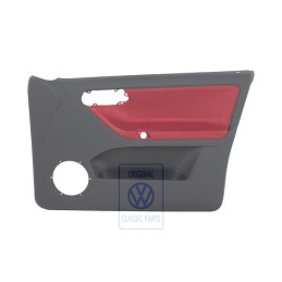Original VW Door Panel Trim Cloth Flash Red/Off-Black - 6N4867012CNHLX