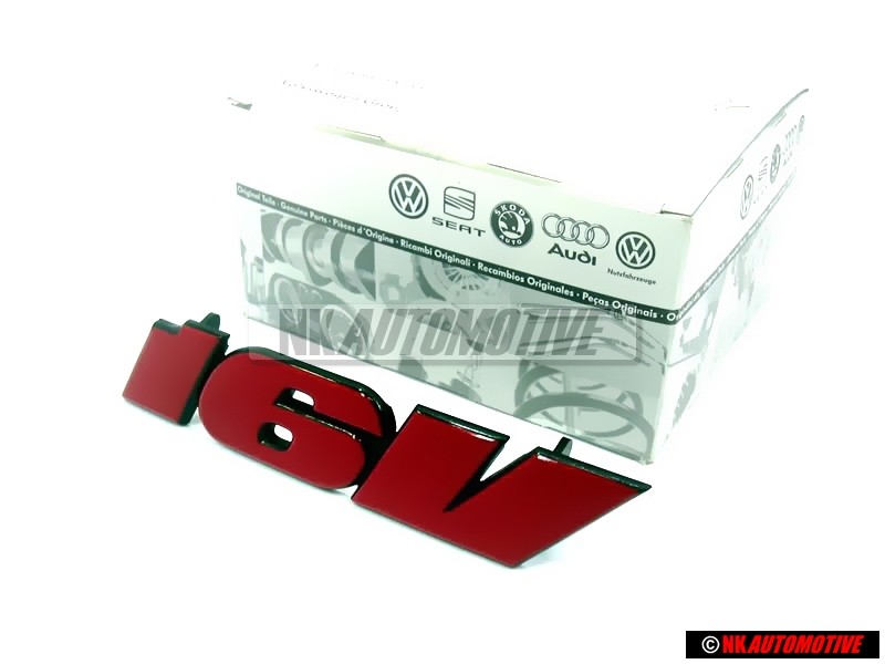 Original VW 16V Front Grill Badge Emblem Red - 1H6853679G QN5
