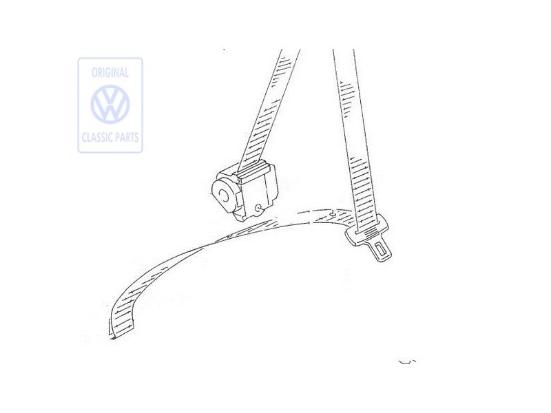 Original VW Three-Point Safety Belt - 535857705B