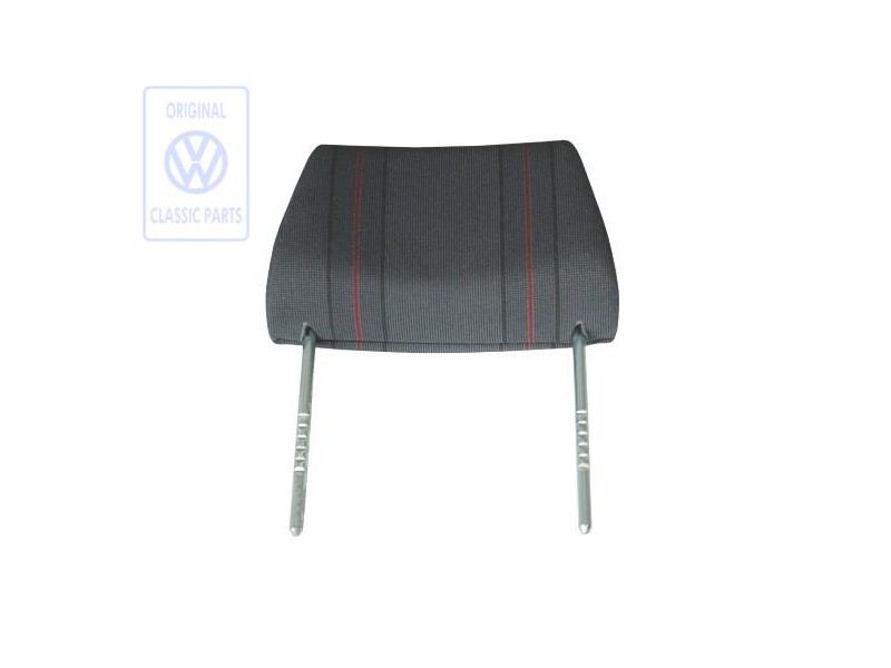 Original VW Head Restraint With Cover, Adjustable Grey/Red - 535881901G WE9