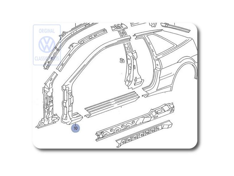 Original VW Sectional Part - A-Pillar - 535809839A