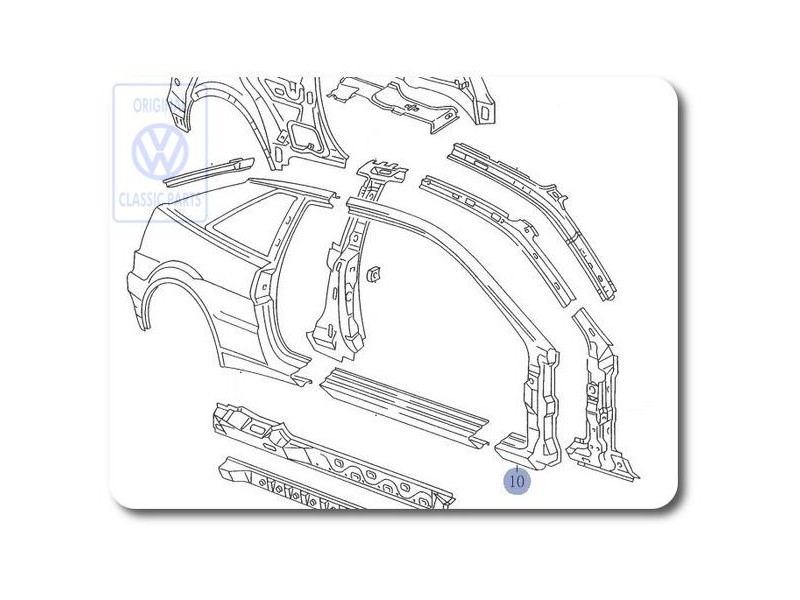Original VW Sectional Part - A-Pillar - 535809840A