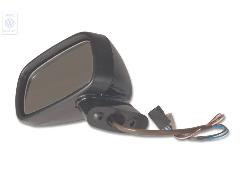 Original VW Exterior Mirror (Flat) (Electric Adjustment) Black - 535857501A QV1