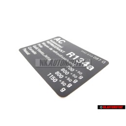 Original VW Caution Sticker Air Conditioning Refrigerant R134A - 1H0010087Q
