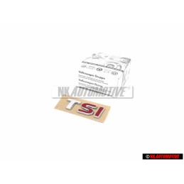 Original VW Rear Boot Badge Emblem TSI Chrome Red S Red I - 3AA853675A GQF