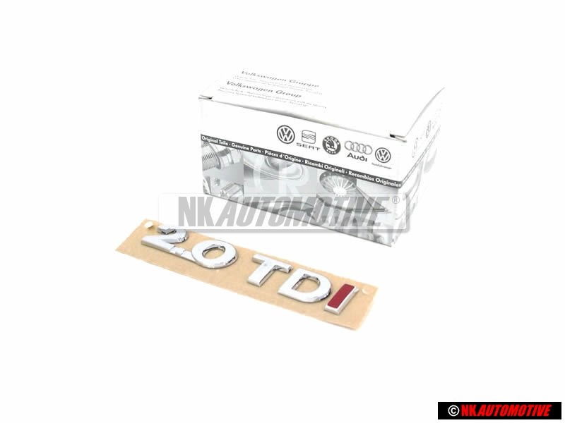 Original VW Rear Boot Badge Emblem 2.0 TDI Chrome Red - 3AA853675F GQF