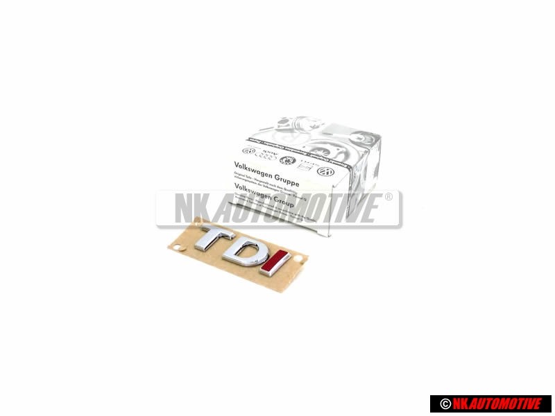 Original VW Rear Boot Badge Emblem TDI Chrome Red - 3AA853675H GQF