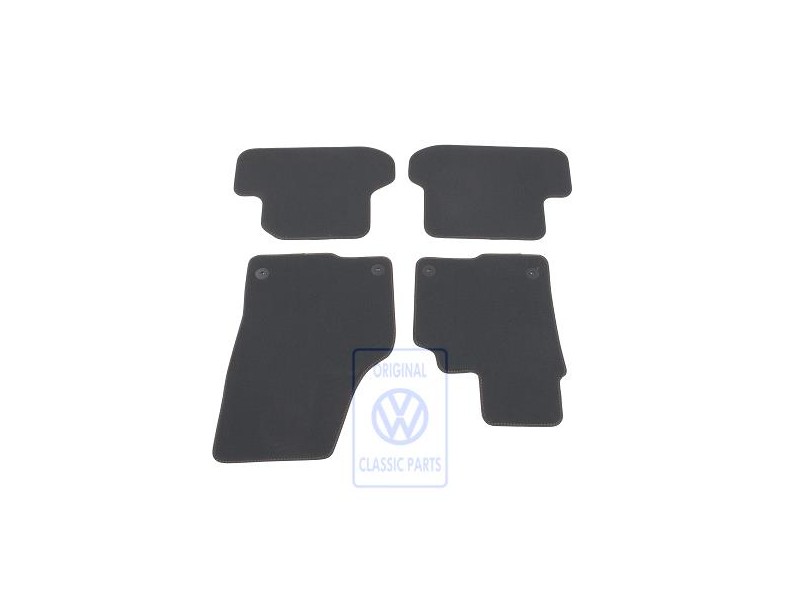 Original VW 1 Set Foot Mats Titanium Black/Orange - 5C2863011D KMX