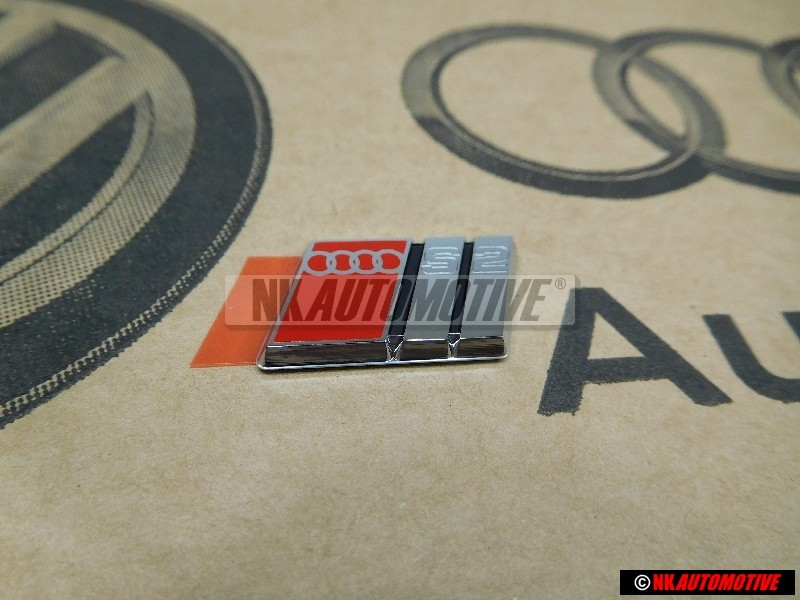 Original Audi S2 Steering Wheel Badge Emblem Chrome Red - 893419685