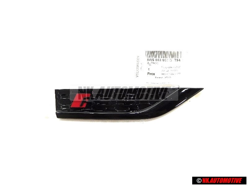 Original Audi RS5 Side Trim Badge Emblem Black Red - 8W6853602D T94