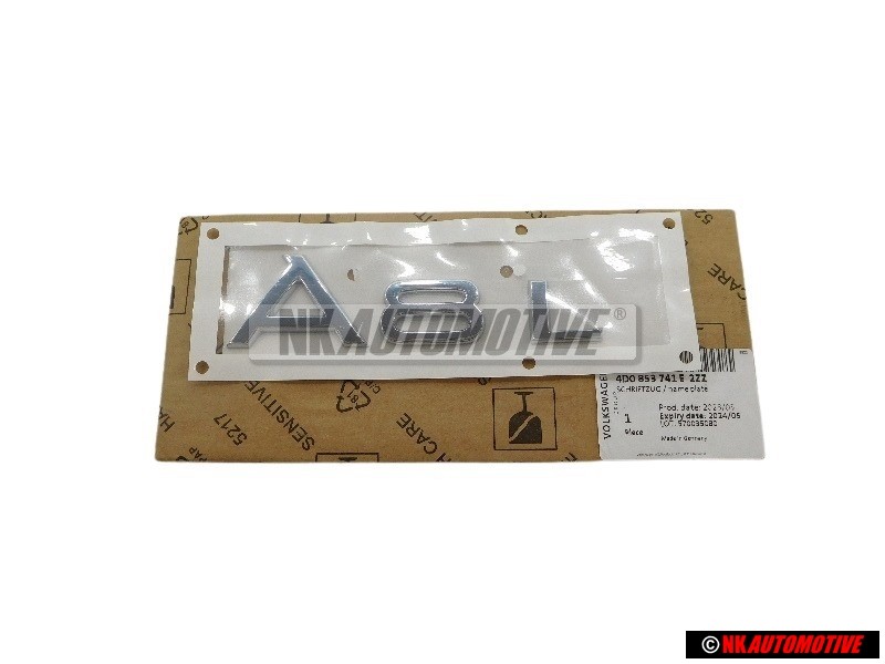 Original Audi A8 L Rear Boot Badge Emblem Chrome - 4D0853741E 2ZZ