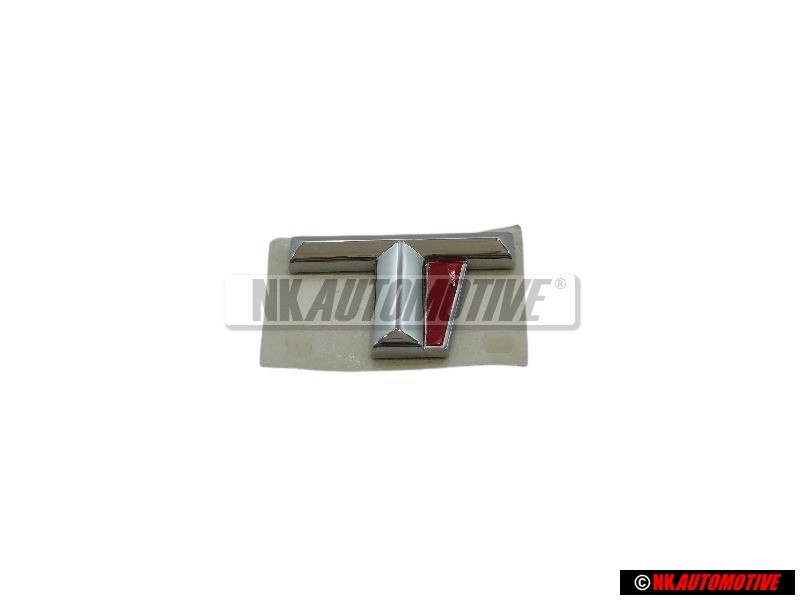 Original Audi T Rear Boot Badge Emblem Chrome Red - 8D0853737E 2ZZ