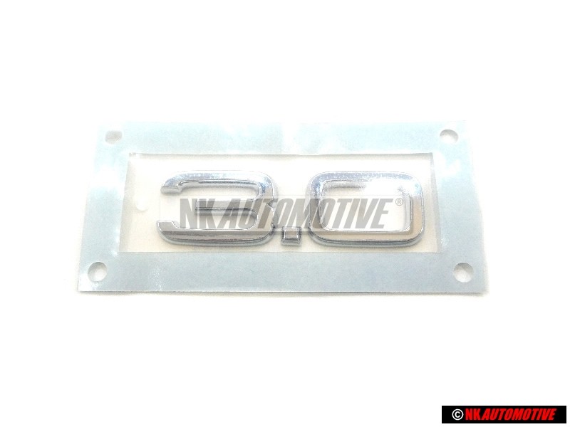 Original Audi 3.0 Rear Boot Badge Emblem Chrome - 8H0853743G 2ZZ