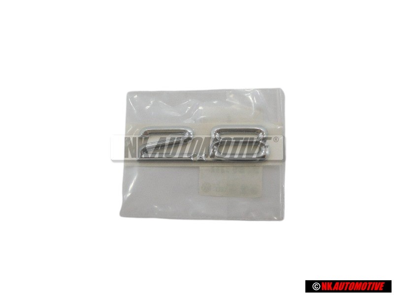 Original Audi 2.8 Rear Boot Badge Emblem Chrome - 8D5853743E 2ZZ